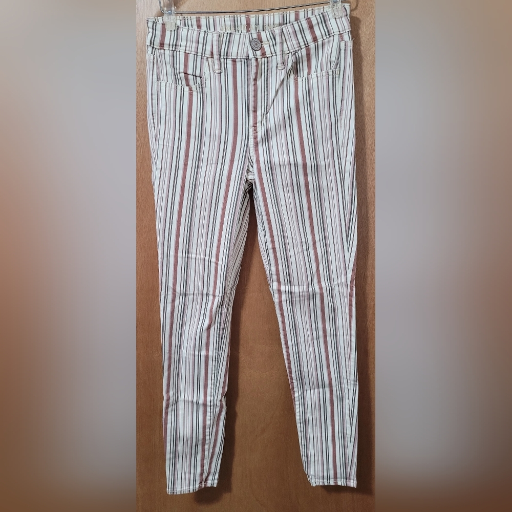 American Eagle Women Next Level Stretch Striped Jeans size 4